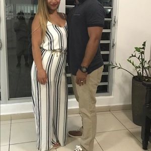 Stripped navy and white jumpsuit ( SOLD ON MERC )